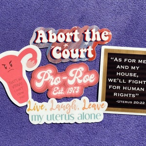 Pro Roe human rights reproductive rights sticker set