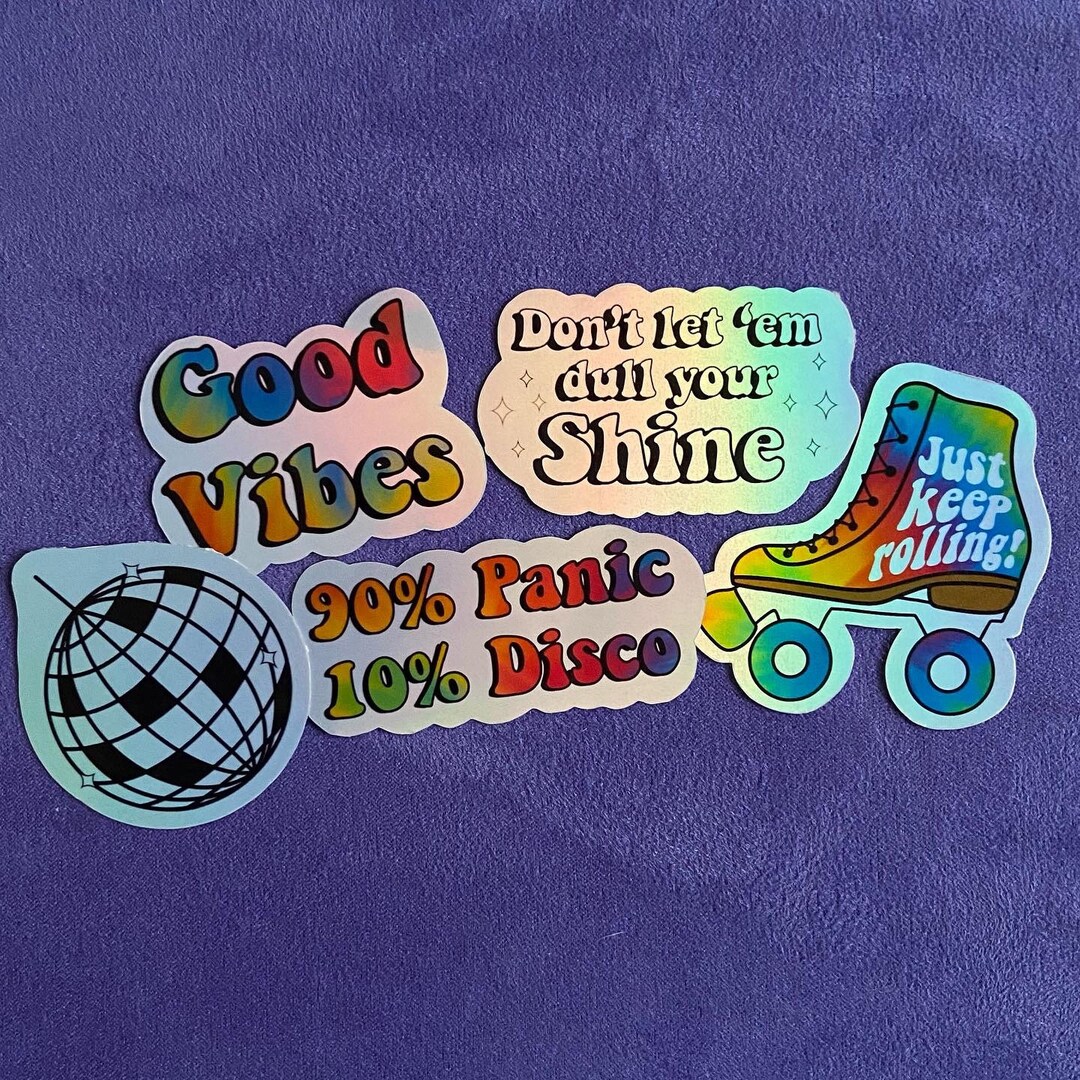 Holographic Tie Dye Disco Sticker Set - Etsy