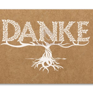 Grußkarten Danke Din A6 auf Kraftpapier individualisierbar
