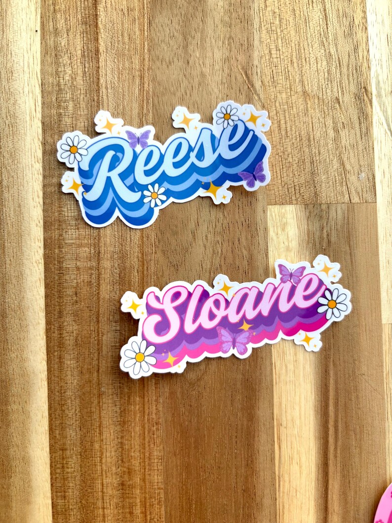 Reee Sticker Custom Groovy Name Sticker - Etsy