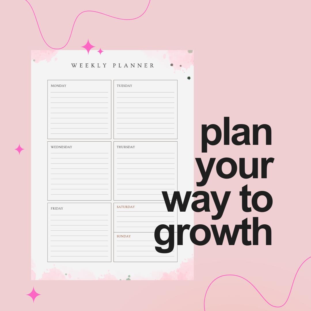 Pink Aesthetic Weekly Planner | Printable Lined Week (instant Download ...