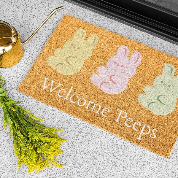 Rabbit Doormat Etsy