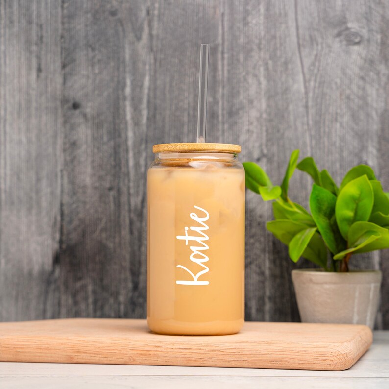 Mama Iced Coffee | Cup Glass Cup With Lid and Straw | Glass Can for Mom ...