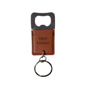 Bottle opner | keychain opener | Fathers day gift | bar tools | gifts for dad | open sesame bottle opener | leather bottle opener