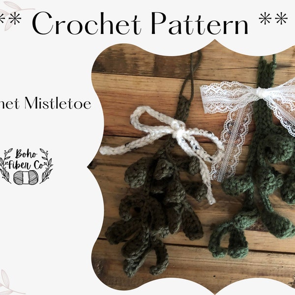 Modèle de crochet de gui | Patron PDF | Motif numérique | Plantes au crochet | Crochet de Noël | Crochet de vacances