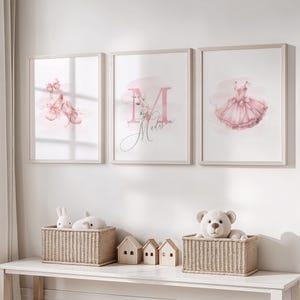 Personalized Ballerina Nursery Decor: Set of 3 Prints (Digital Download)