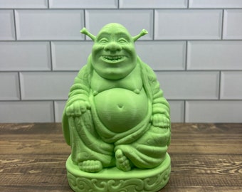 Buddha Shrek - Funny Desk Decoration & Great Gag Gift! Desk Decor / Office Decor / Figurines / Weird Stuff / Knick Knacks / 3D Printed Meme