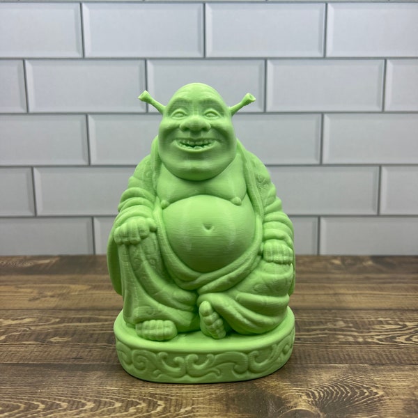 Buddha Shrek - Funny Desk Decoration & Great Gag Gift! Desk Decor / Office Decor / Figurines / Weird Stuff / Knick Knacks / 3D Printed Meme