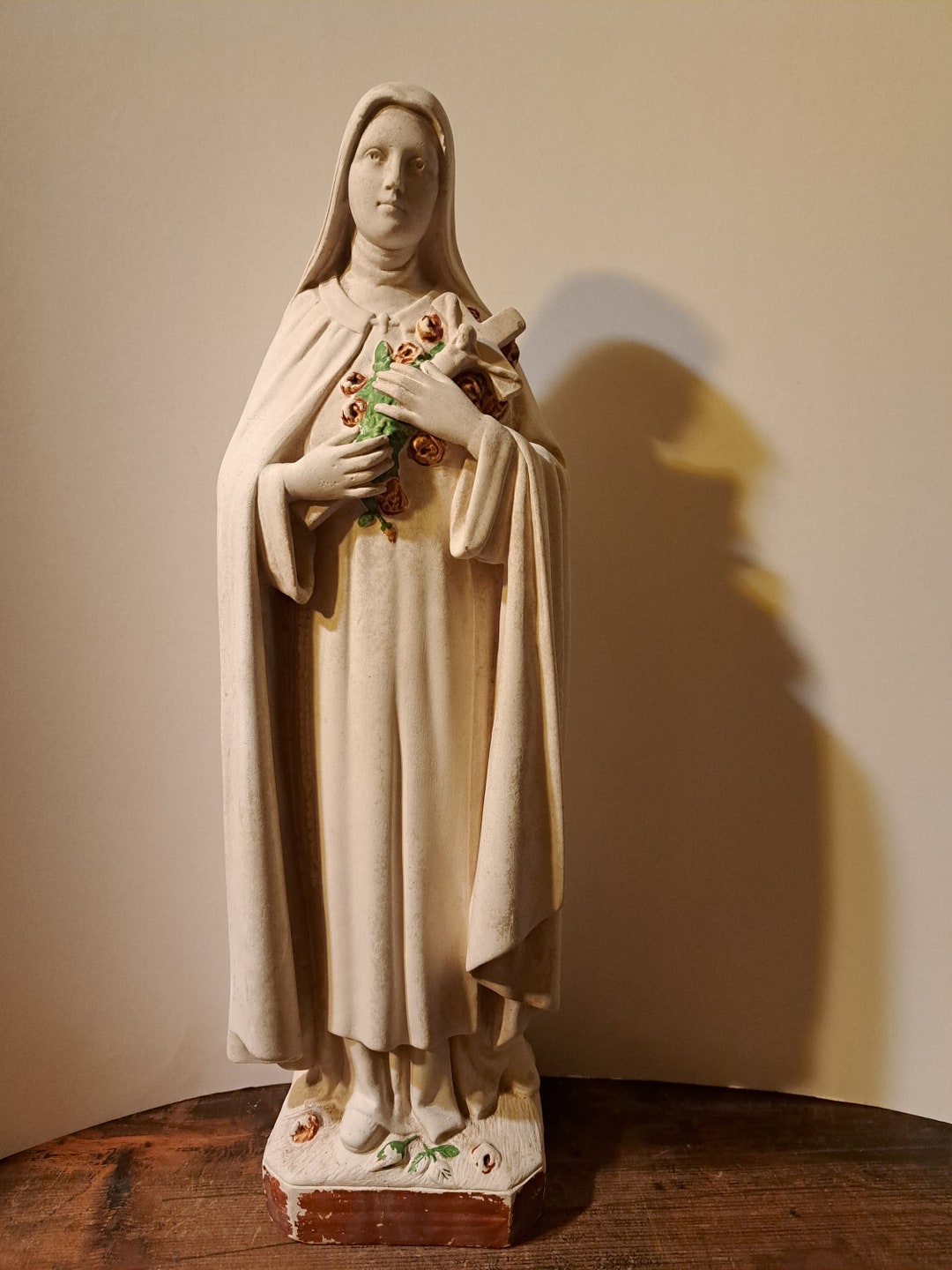 Antique Religious Hand Painted Plaster Religious Statue St Etsy