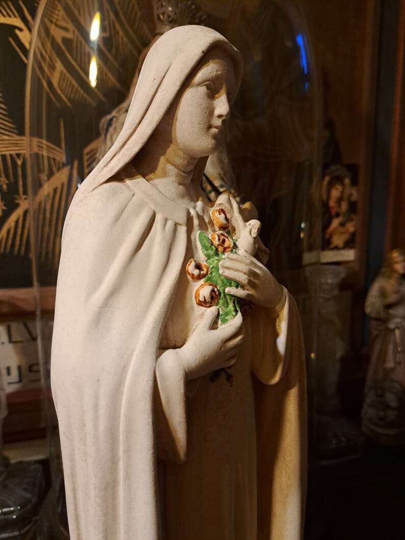 Antique Religious Hand Painted Plaster Religious Statue St Etsy