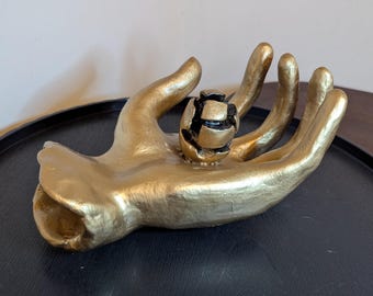 Studio Pottery Golden Hand
