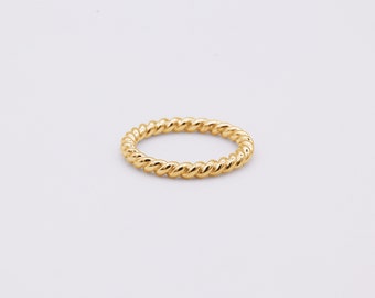 Twisted Stacking Ring, 18K Gold Vermeil, 925 Sterling Silver, Responsibly Produced