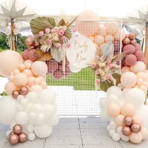 144 Piece MATTE White Gold Mauve Apricot Balloon Arch Garland Kit Shower, Bridal, Baby, Birthday, Bach Party, Decor, Boho Wedding Decor