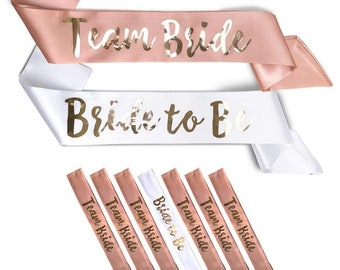 10 PACK Bride To Be Sashes & Team Bride Sashes, Bridesmaid Sashes, Bachelorette Sashes, Bridal Party Sashes, Nash Bash, Bridal Party Favor