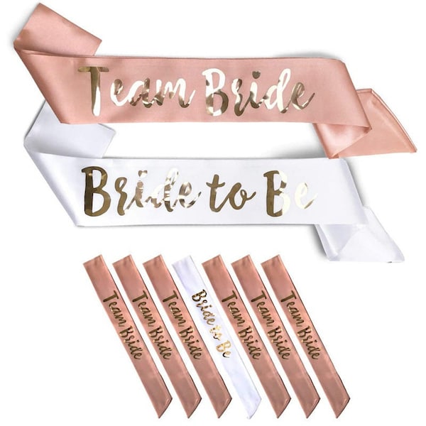 10 PACK Bride To Be Sashes & Team Bride Sashes, Bridesmaid Sashes, Bachelorette Sashes, Bridal Party Sashes, Nash Bash, Bridal Party Favor