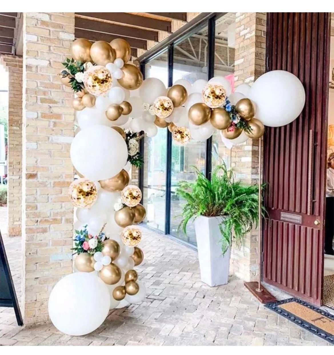 White & Gold Chrome Balloon Garland Arch Kit 117 Piece Kit - Etsy