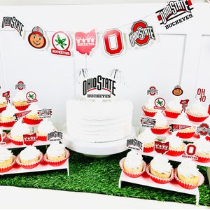 Ohio State Party Supplies Birthday Party, Ohio State Graduation Decorations, Game Day and Ohio State Football Party Decorations (45 Pcs)