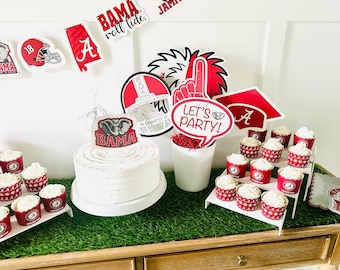 Alabama Crimson Tide Photo Prop Kit 20 Piece Set for UA Graduation, Birthdays, Football Game Day Party Supplies (Alabama Crimson Tide)