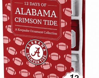 Alabama Crimson Tide 12-day Advent Calendar 12 Acrylic Ornaments in Keepsake Countdown Booklet College Football Gift for Men and Women