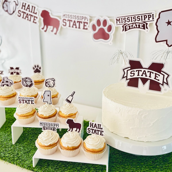 MS State Bulldogs Party Supplies, Birthday Party, Graduation Decorations, Game Day and Mississippi State Football Party Decorations (45 Pcs)