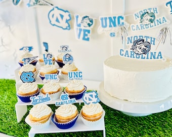 North Carolina Tar Heels Party Supplies, Birthday Party, Graduation Decorations, Football Game and UNC Tarheels Party Decorations (45 Pcs)