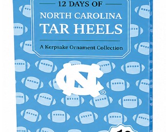 UNC Tar Heels 12-Day Christmas Ornament Advent Calendar Football Fan Gift