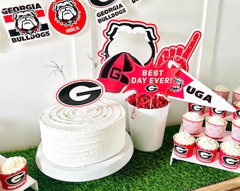 Georgia Bulldogs Photo Prop Kit 20 Piece Set for UGA Graduation, Birthdays, Football Game Day Party Supplies (Georgia Bulldogs)