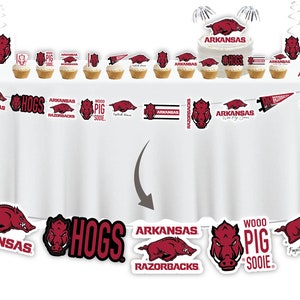 Arkansas Razorbacks Party Supplies, Birthday Party, Graduation Decorations, Football Game University of Arkansas Party Decorations (45 Pcs)