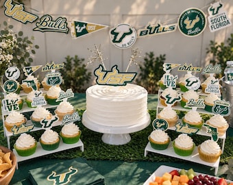 University of South Florida Party Supplies - USF Bulls Birthday, Graduation, Football Game Day Party Decorations (45 Pcs)