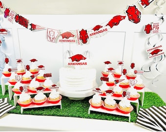 Arkansas Razorbacks Party Supplies, Birthday Party, Graduation Decorations, Football Game University of Arkansas Party Decorations (45 Pcs)