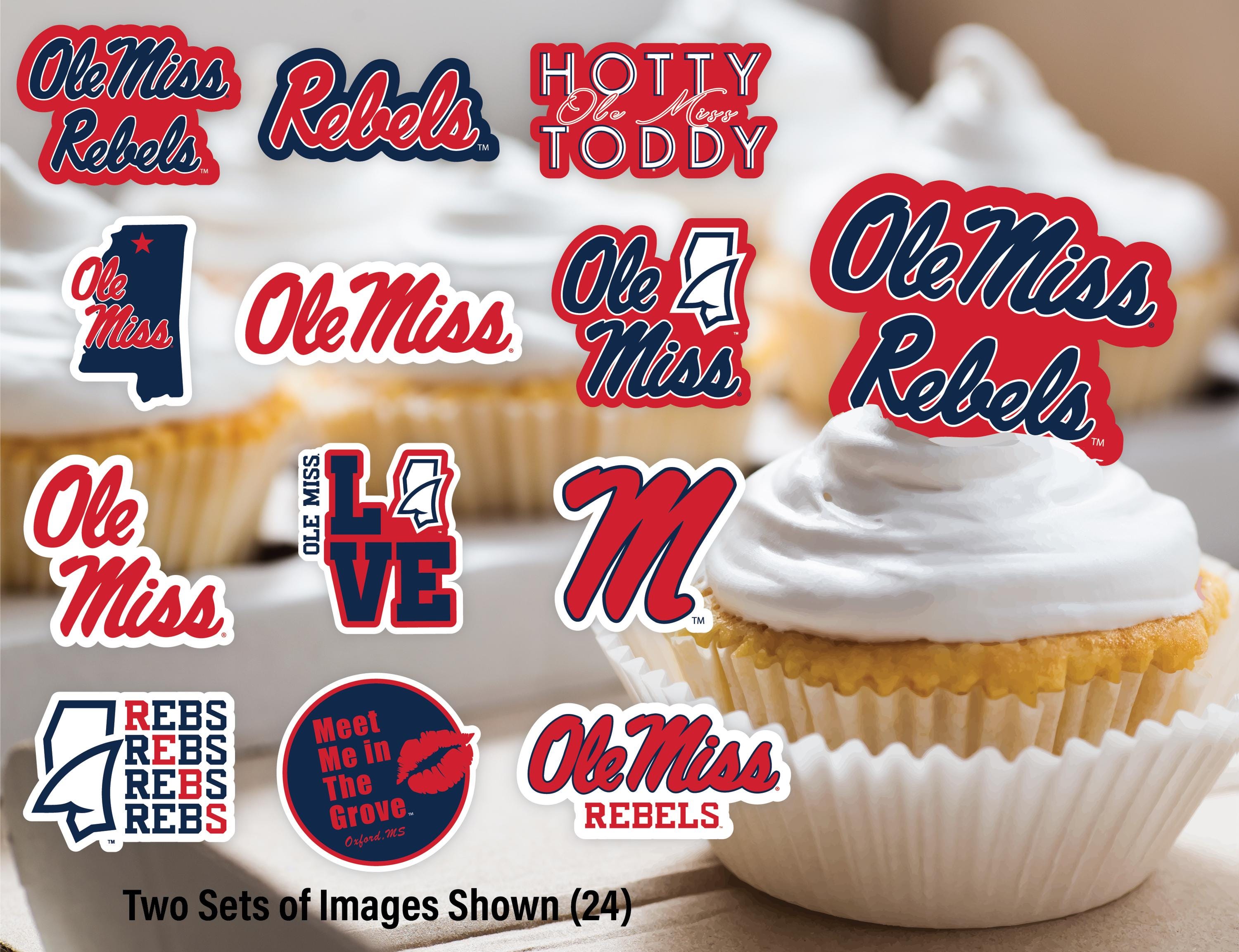 University Of Mississippi Ole Miss Logo Acrylic Cake Topper - Graduation Birthday Wedding Party Decoration