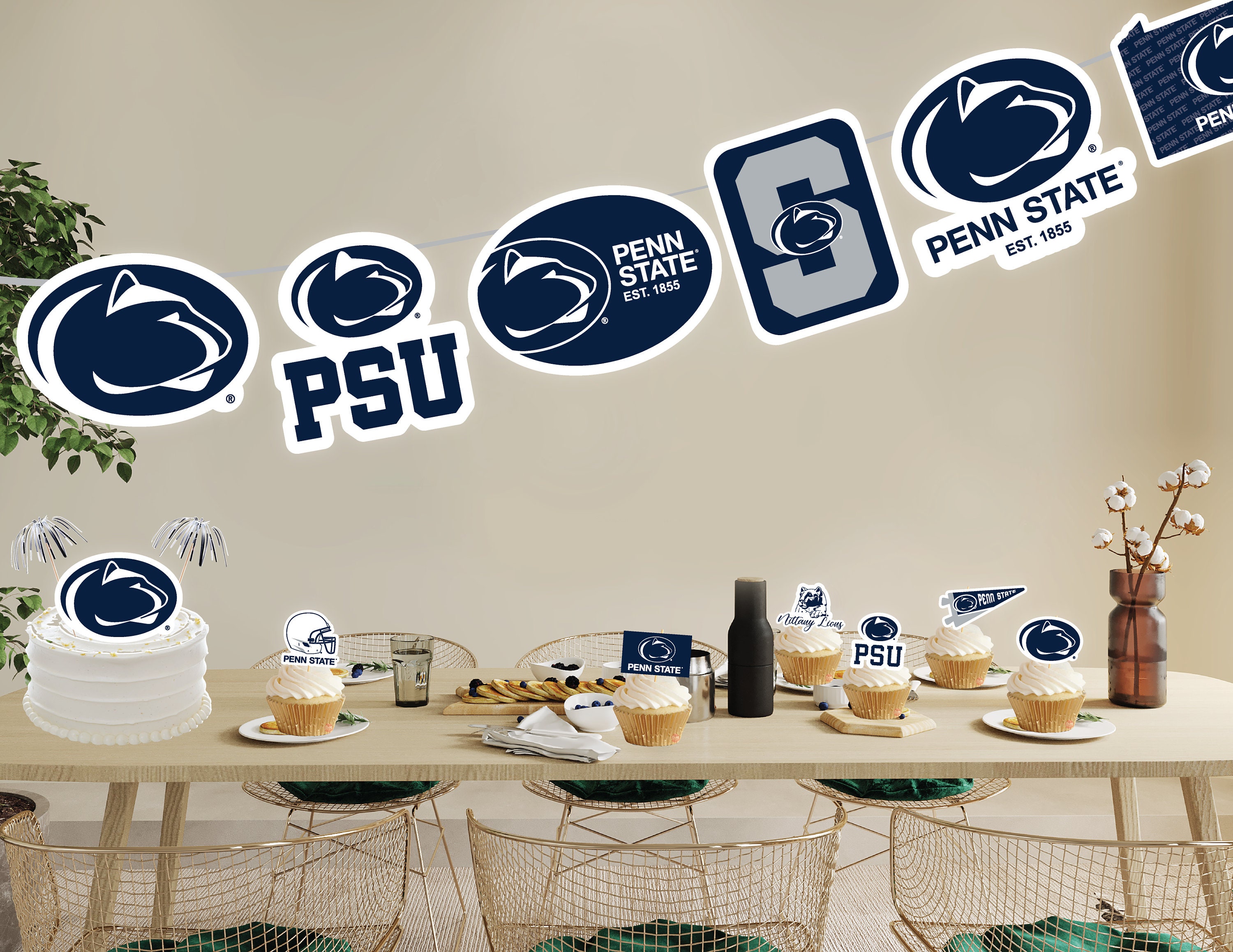 Penn State Nittany Lions Plastic Tablecloth – 54 X 108 Inches, Blue Team Colors