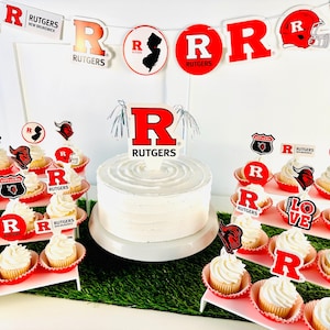 Rutgers Party Supplies Birthday Party, Rutgers Scarlet Knights Graduation Decorations, Birthday, and Football Party Decor (42 Pcs)