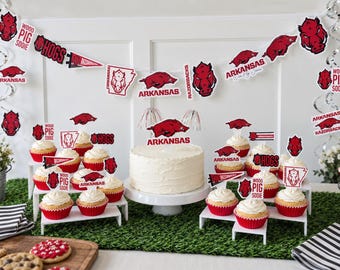 Arkansas Razorbacks Party Supplies, Birthday Party, Graduation Decorations, Football Game University of Arkansas Party Decorations (45 Pcs)
