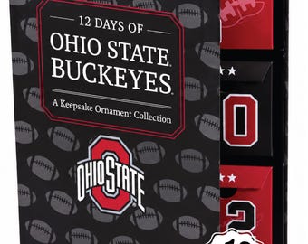Ohio State Buckeyes 12-Day Football Ornament Advent Calendar OSU Gift