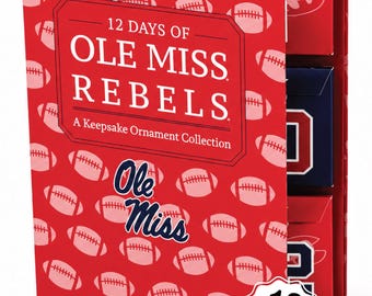Ole Miss Rebels 12-Day Christmas Ornament Advent Calendar Football Gift