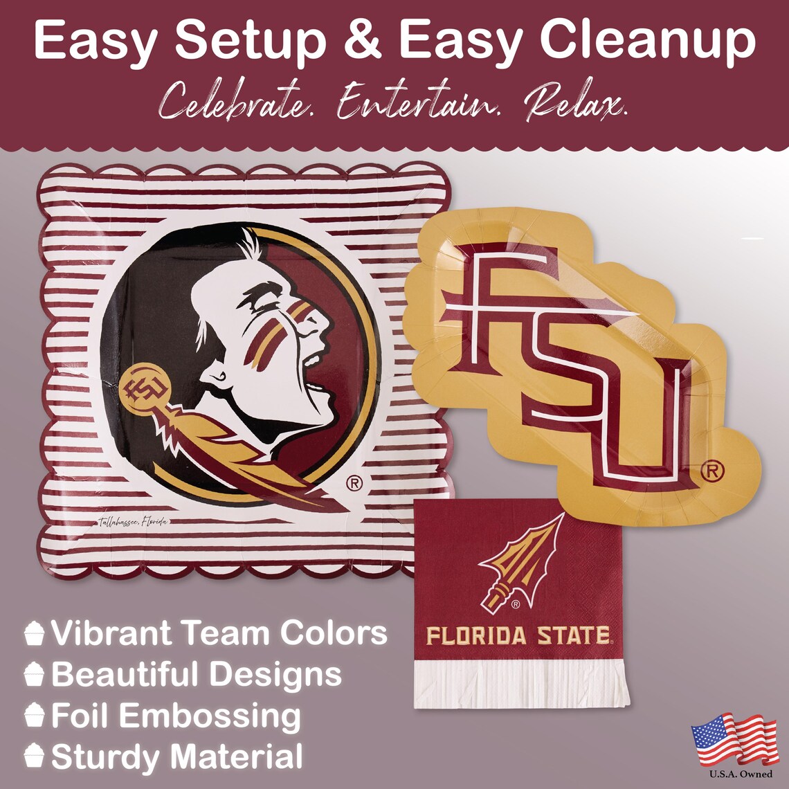 FSU Seminoles Party Supplies, Birthday, Graduation Decorations ...