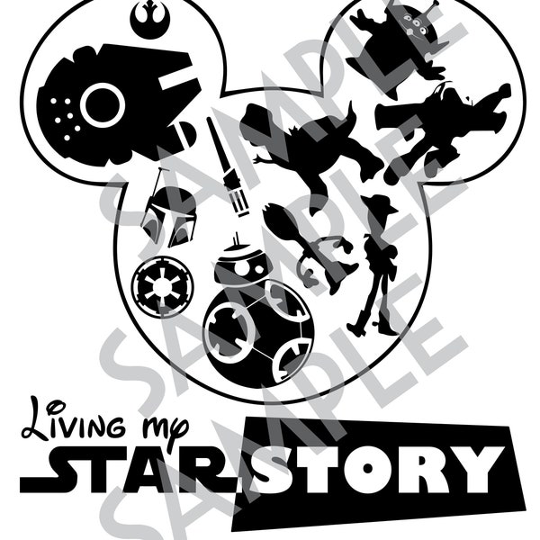 Hollywood Studios StarStory SVG Mickey, Star Wars, Toy Story, Vinyl Cut SVG File