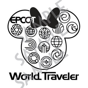 Epcot Weltreisender, Vinyl Cut SVG-Datei Minnie