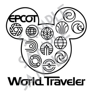 Epcot Weltreisender, Vinyl Cut SVG-Datei Mickey