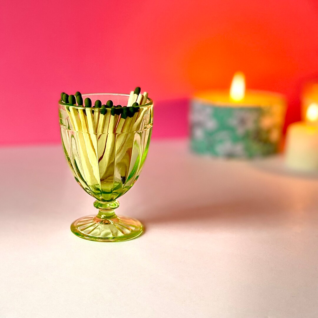 Vintage Small Glass Container Match Holder Toothpick Holder Etsy
