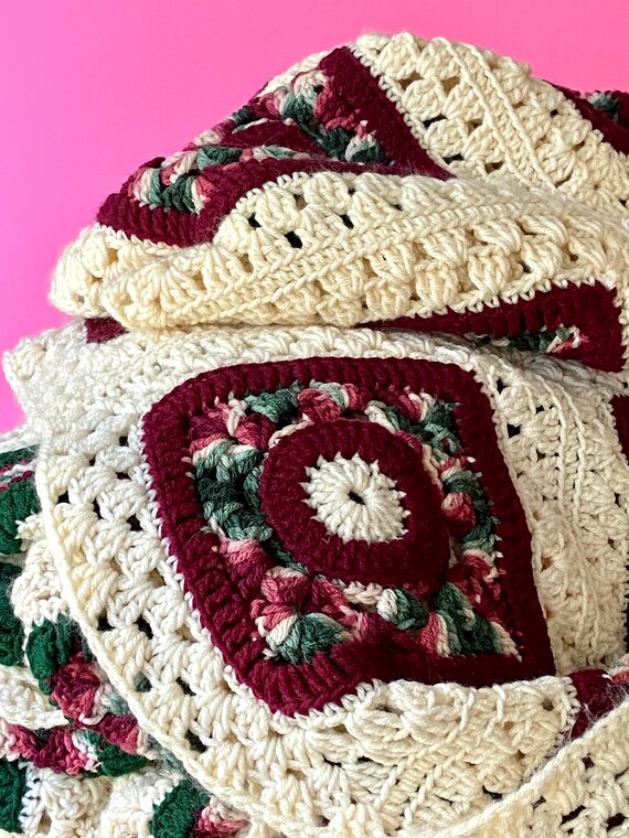 Vintage Crocheted Bedspread.christmas Blanket.vintage Etsy