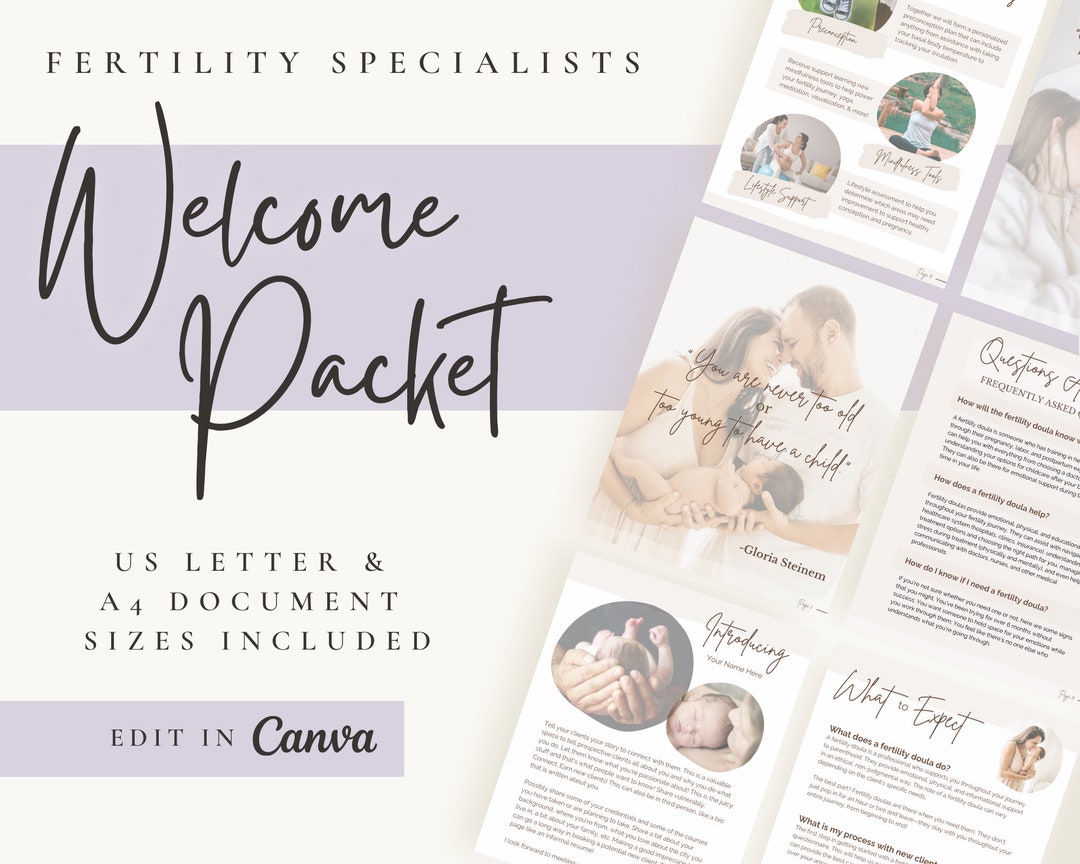 Fertility Doula | Specialist | Welcome Packet | Customizable | Editable ...