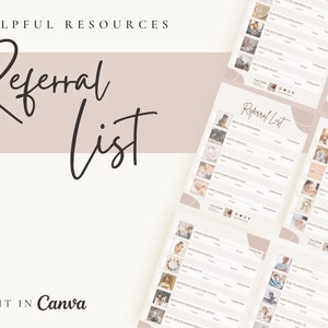 Referral List | Editable Canva Templates | Minimalist Design | Birth Doulas | Postpartum Doula | Birth Keeper | Local Contacts | Printable