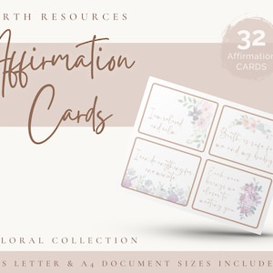 Cartes d'affirmation de naissance | Travail et accouchement | Conception minimaliste | Naissance Doulas | Grossesse | Imprimable | Naissance autonome