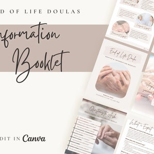 End of Life Doula Client Welcome Packet | Information Booklet | Customizable | Printable | Editable Canva Template | Death Doula
