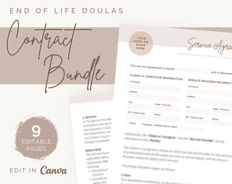 End of Life Contract Bundle | Small Business Templates | Service and Financial Agreement | Liability and Media Release | Death | Bereavement