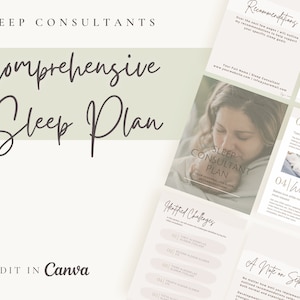 Sleep Consultant Plan | Customizable | Editable Canva Template | Minimalist Design | Care Plan | Recommendations | Sleep Coach | Goals