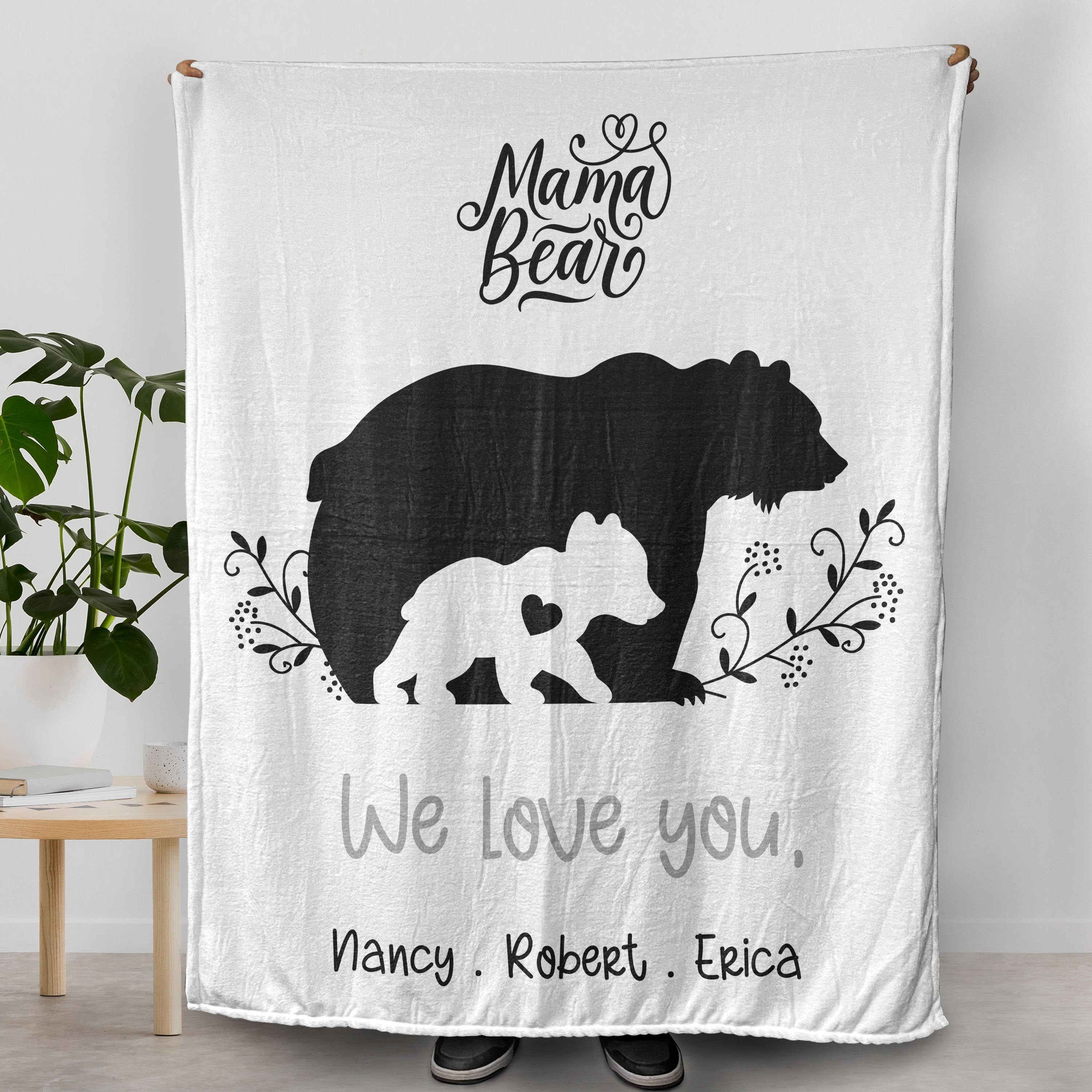 Winter To My Mom Blanket Gift, Mama Bear Blanket, You Love With a