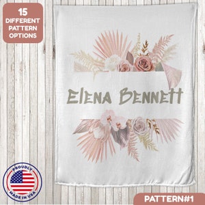 Manta de monograma de bebé personalizada, regalo personalizado para niña para mamá, manta de lana suave, regalo de baby shower para niño recién nacido del abuelo
